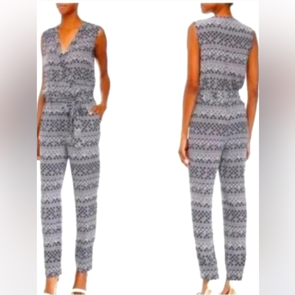 Diane Von Furstenberg Rawena Jumpsuit in Moroccan Midnight Print 100% Silk 4